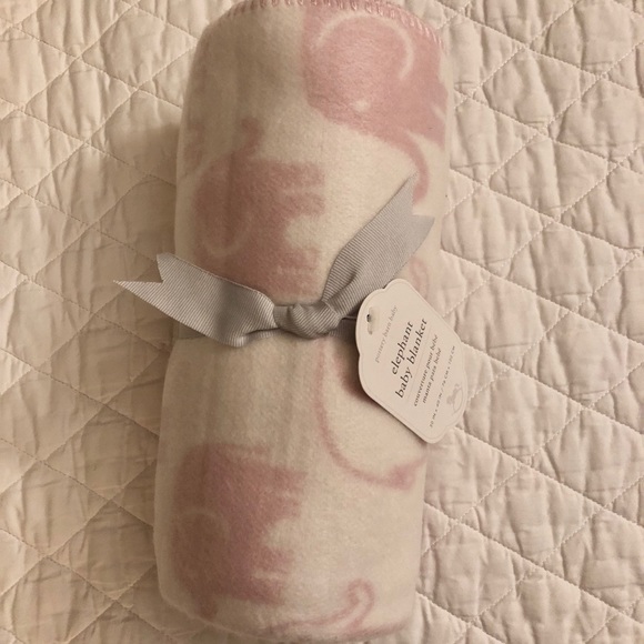 Pottery Barn Kids Accessories Pinkwhite Elephant Baby Blanket